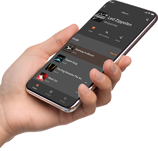 Music bingo playlist on phone in hand